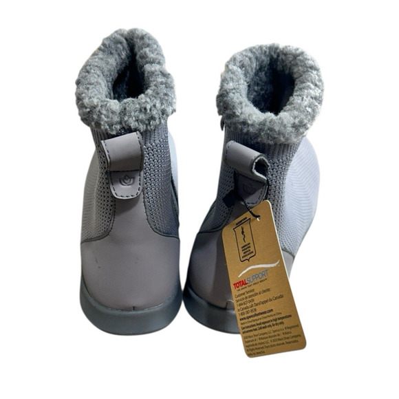 Spenco Cozy Winter Boots Sz 8.5 D Gray Faux Fur Lined Side Zip Ortho Comfort New - Picture 10 of 10